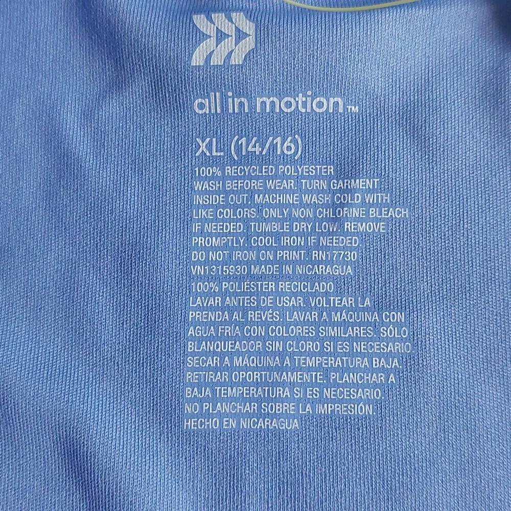 all in Motion Girls short sleeve Lead the change Graphic‎ t-chirt blue size XL
